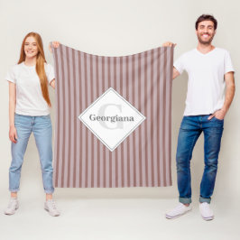 Mit Monogramm, warme Neutronen, braune und beige S Fleecedecke