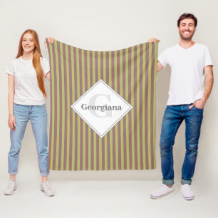 Mit Monogramm, warme Neutronen, braune und grüne S Fleecedecke