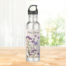 Mit Monogramm Wasserfarbe Lila Wildblume Wiese