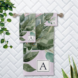 Mit Monogramm Wasserfarbe Rustikale Gewächshäuser Badhandtuch Set