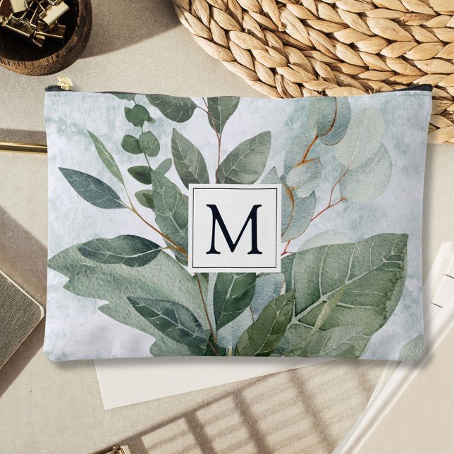 Mit Monogramm Wasserfarbe Rustikale Gewächshäuser Zubehörtasche (In situ, on table)