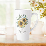 Mit Monogramm Wasserfarbe Vintag Rustikale Sonnenb Milchtasse<br><div class="desc">Fügen Sie Ihrem Trinkbehälter Vintagen Charme mit unserer Mit Monogramm Wasserfarbe Vintag Sonnenblume Latte Tasse! Personalisieren Sie es für eine einzigartige Touch.</div>