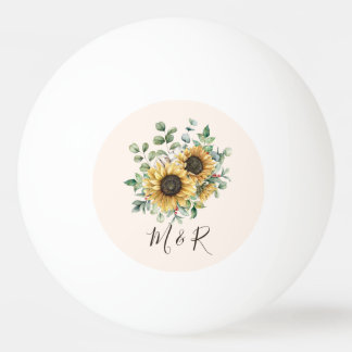 Mit Monogramm Wasserfarbe Vintag Rustikale Sonnenb Tischtennisball