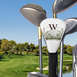 Mit Monogramm Wasserfarbengebirge und Wald Golf Headcover