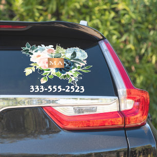 Mit Monogramm wasserfarbiges, metallisches Kupfer Aufkleber