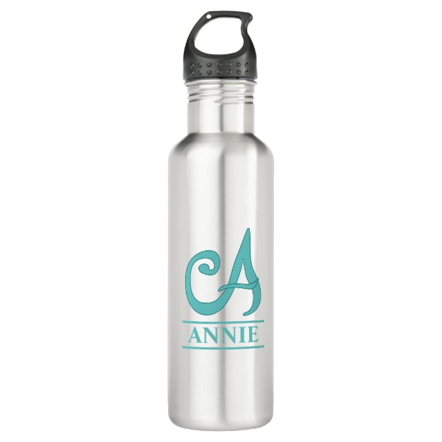 Mit Monogramm Wasserflasche Edelstahlflasche (Vorderseite)