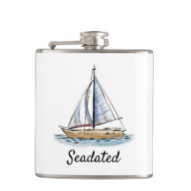 Mit Monogramm Wasserkolben mit Segelboot