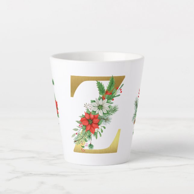Mit Monogramm Weihnachten Latte Tasse - Goldbrief (Vorderseite)