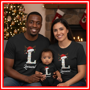 Mit Monogramm Weihnachtsantler-Weihnachtsmannmütze T-Shirt