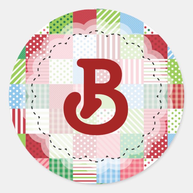 Mit Monogramm Weihnachtsbaum Runder Aufkleber (Vorderseite)