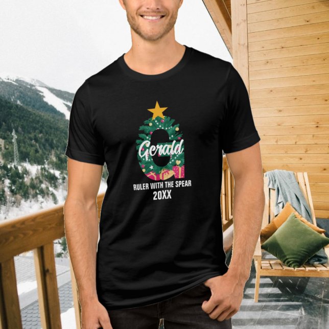 Mit Monogramm Weihnachtsfamilie G Anfangsname Tri-Blend Shirt (Von Creator hochgeladen)