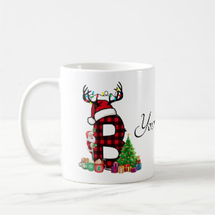 Mit Monogramm Weihnachtsfamilien personalisieren m Kaffeetasse