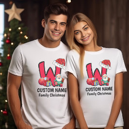 Mit Monogramm Weihnachtsfamilien personalisieren m T-Shirt