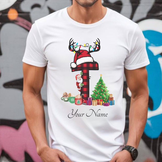 Mit Monogramm Weihnachtsfamilien personalisieren m T-Shirt (Von Creator hochgeladen)