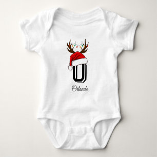 Mit Monogramm Weihnachtsmatte Baby Strampler