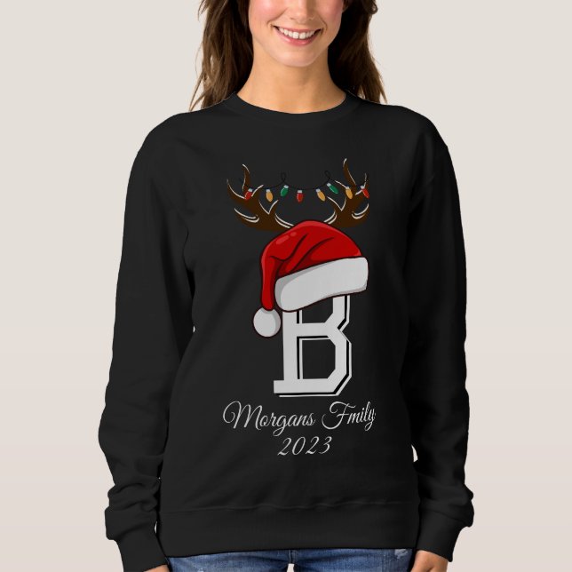 Mit Monogramm Weihnachtsmatte Sweatshirt (Vorderseite)