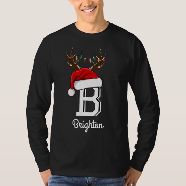 Mit Monogramm Weihnachtsmatte T-Shirt (Vorderseite)