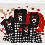 Mit Monogramm Weihnachtsmatte T-Shirt<br><div class="desc">Mit Monogramm Weihnachtsfamilien - Shirts passend zum Outfit</div>