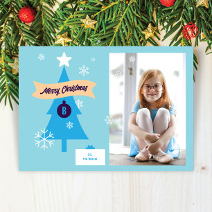 Mit Monogramm Weihnachtssymbole Foto Weihnachtskar Feiertagskarte