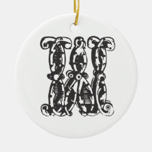 Mit Monogramm Weihnachtsverzierung des Keramik Ornament