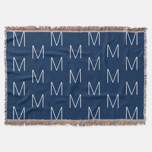 Mit Monogramm Weißer Brauch Decke (Vorderseite)