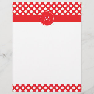 Mit Monogramm weißer und roter Polka-Dot