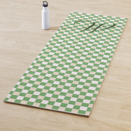 Mit Monogramm weißes, grünes und beigefarbenes Kar Yogamatte