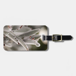 Mit Monogramm, weißes Hautbild mit braunen Tipps Gepäckanhänger