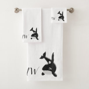 Mit Monogramm Whaldesign Badhandtuch Set