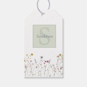 Mit Monogramm Whimsikfarben-Wildblume Geschenkanhänger