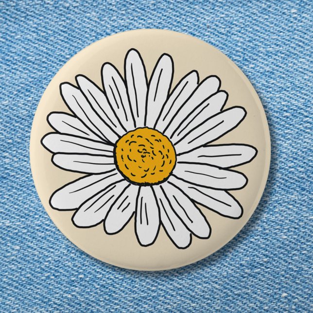 Mit Monogramm White Daisy Floral Button (in situ)