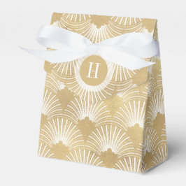 Mit Monogramm White & White Art Deko Muster Geschenkschachtel
