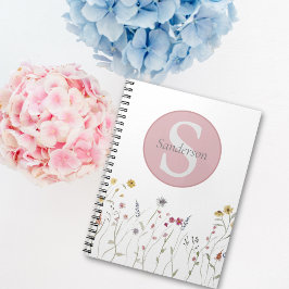 Mit Monogramm Wildblume Notizblock