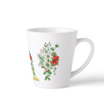 Mit Monogramm Xmas Latte Tasse - Eleganter Goldbri
