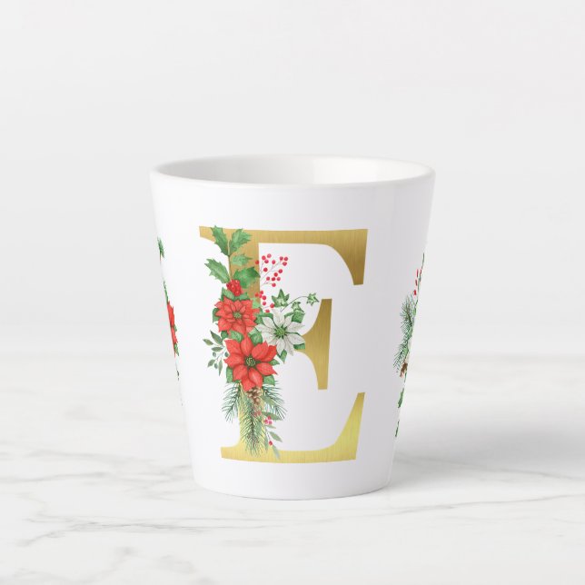 Mit Monogramm Xmas-Latte-Tasse-Gold-Brief Milchtasse (Vorderseite)