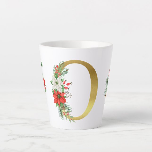 Mit Monogramm Xmas-Latte-Tasse-Gold-Brief Milchtasse (Vorderseite)