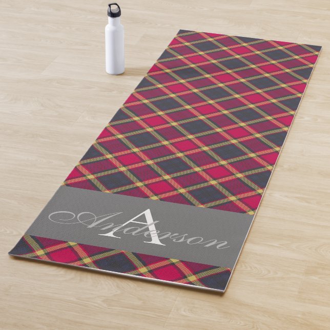 Mit Monogramm Yoga Mat - Rot-Gelb-Schottischer Tar Yogamatte (Beispiel)