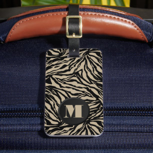 Mit Monogramm Zebra Print Gepäckanhänger