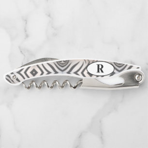 Mit Monogramm Zebra-Streifen Kellnermesser