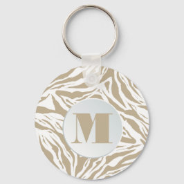 Mit Monogramm Zebra-Tierausdruck Schlüsselanhänger