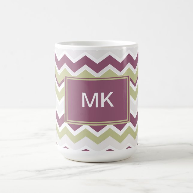 Mit Monogramm Zickzack Brille Kaffeetasse (Mittel)