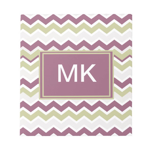 Mit Monogramm Zickzack Brille Notizblock (Vorderseite)