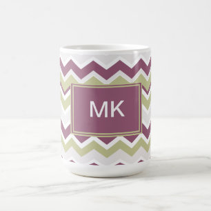 Mit Monogramm Zickzack Ziegelstein Kaffeetasse