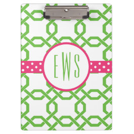 Mit Monogramm Zwischenplatine aus Gitter und Grosg Klemmbrett