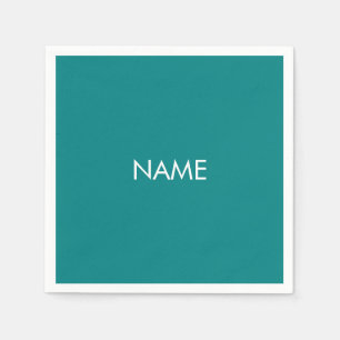 Mit Name, minimalistischem aquamarinem Weiß anpas Serviette