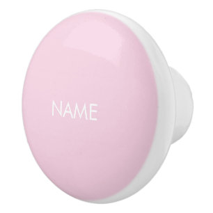Mit Namen anpassen, minimalistisch rosa, weiß Keramikknauf