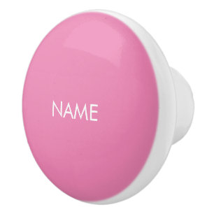 Mit Namen anpassen, minimalistisch rosa, weiß Keramikknauf