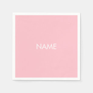 Mit Namen anpassen, minimalistisch rosa, weiß Serviette
