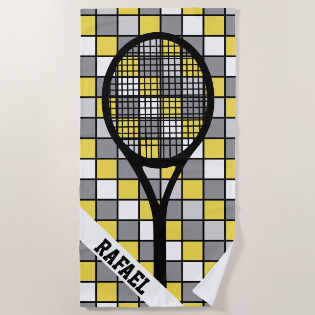 Mit 🎾 Namen geprüft Strandtuch (Vorderseite)