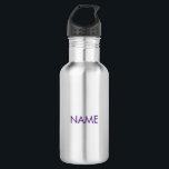 Mit Namen, minimalistisch lila anpassen Edelstahlflasche<br><div class="desc">Maßgeschneidert mit Name,  Text minimalistisch lila Edelstahlflasche</div>